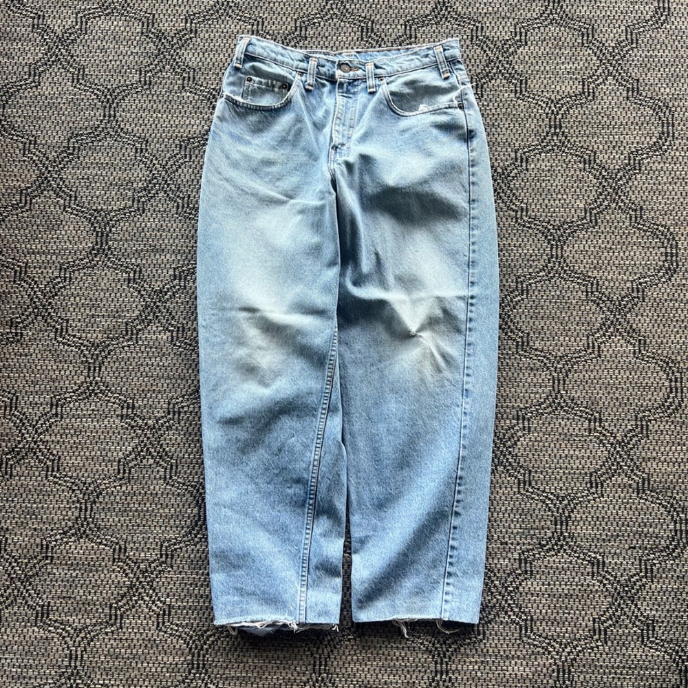 Vintage Levi's 535 Jeans Mens 32x29 Blue Distressed Straight Denim 90s Grunge